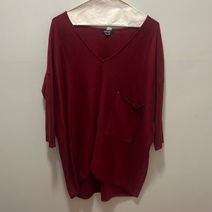 Long red sweater, size M/L, kerisma